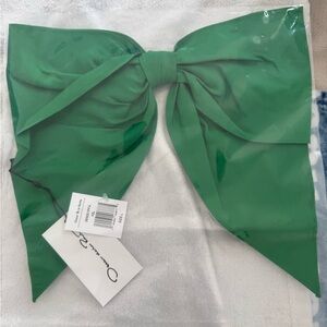 Oscar de la Renta Green Bow Dog Collar Accessory